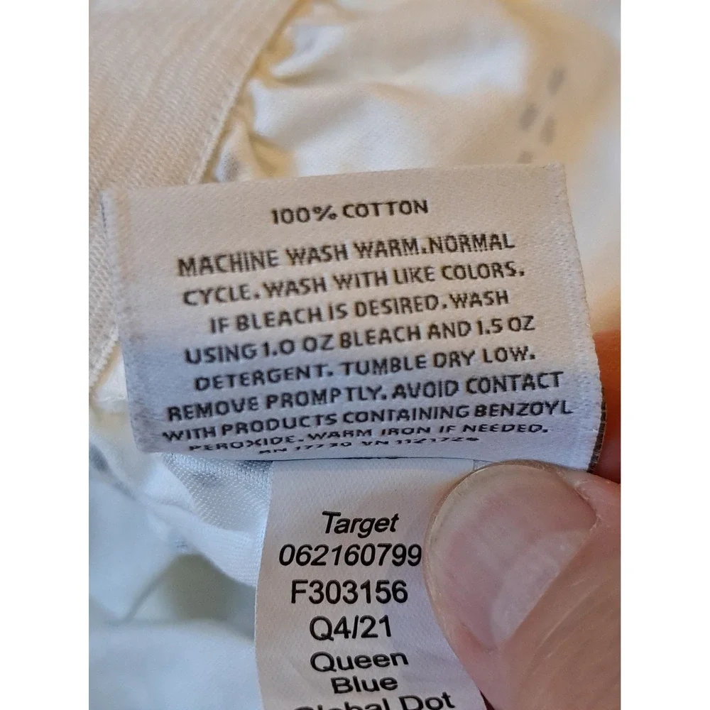 Threshold Queen Cotton Sheet Set Fitted Sheet Pillowcase Deep Pocket White NWOT
